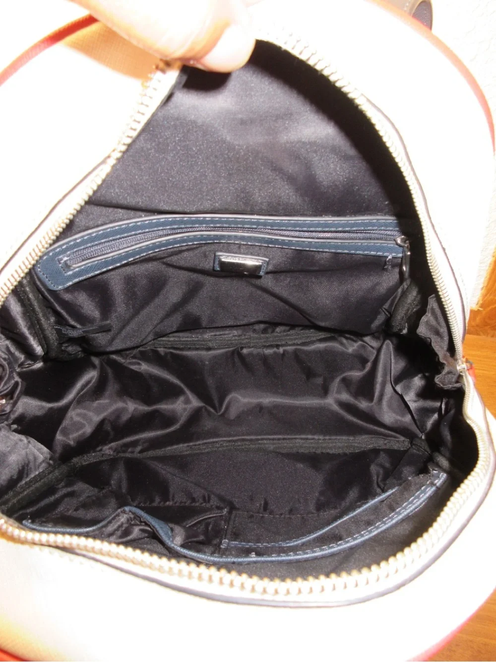 GUESS White Backpack with Red Trim